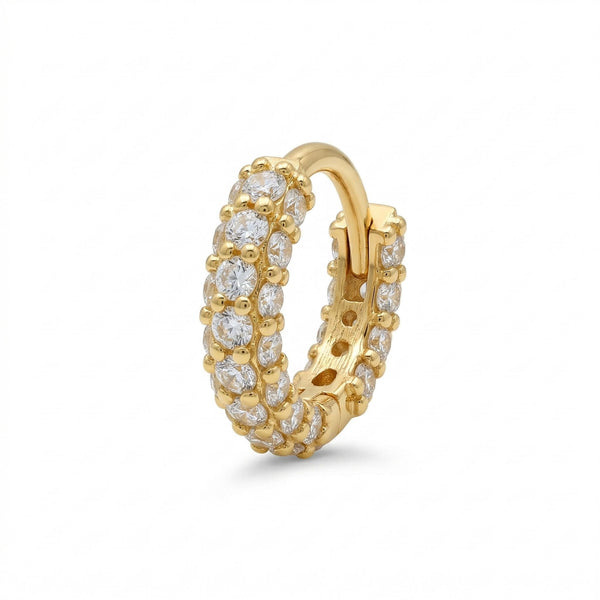 14K Solid Gold 18G Clicker Cartilage - Yellow gold, Solid gold, 10k