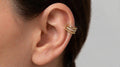 14K Solid Gold Cartilage Earring - Cubic zirconia, Yellow gold, Solid gold