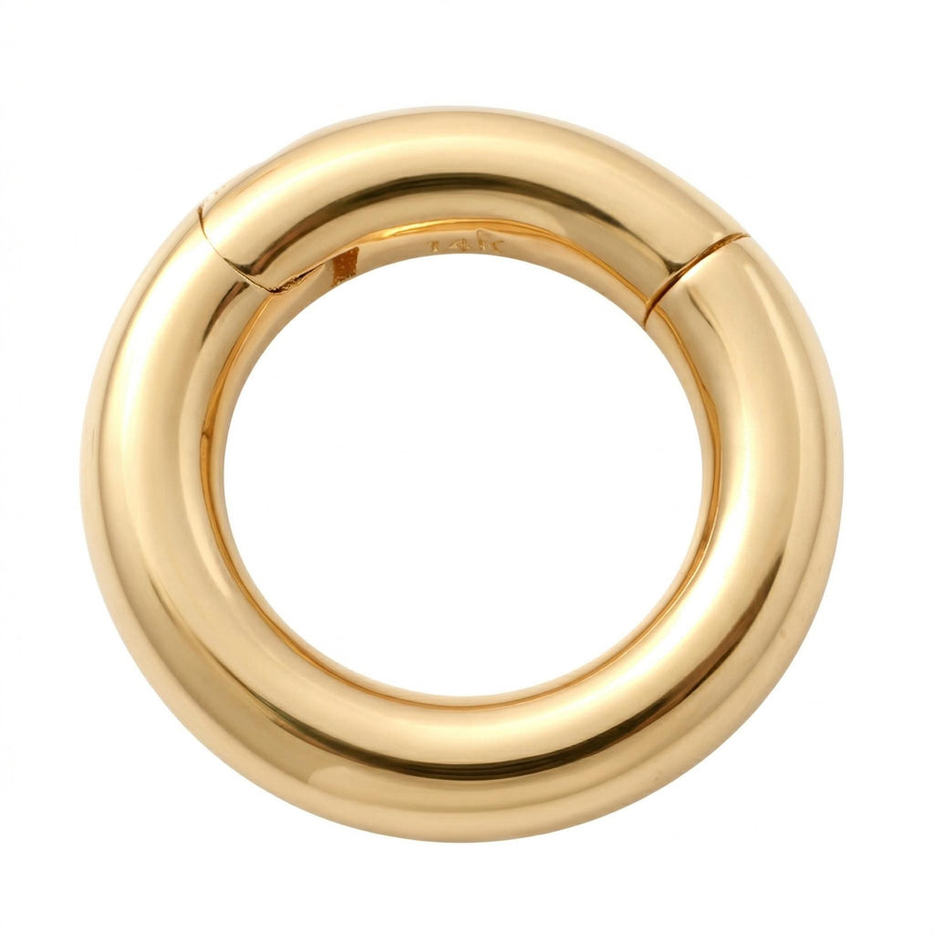 18K Solid Gold Clicker Hoop - Yellow gold, Solid gold, 18k