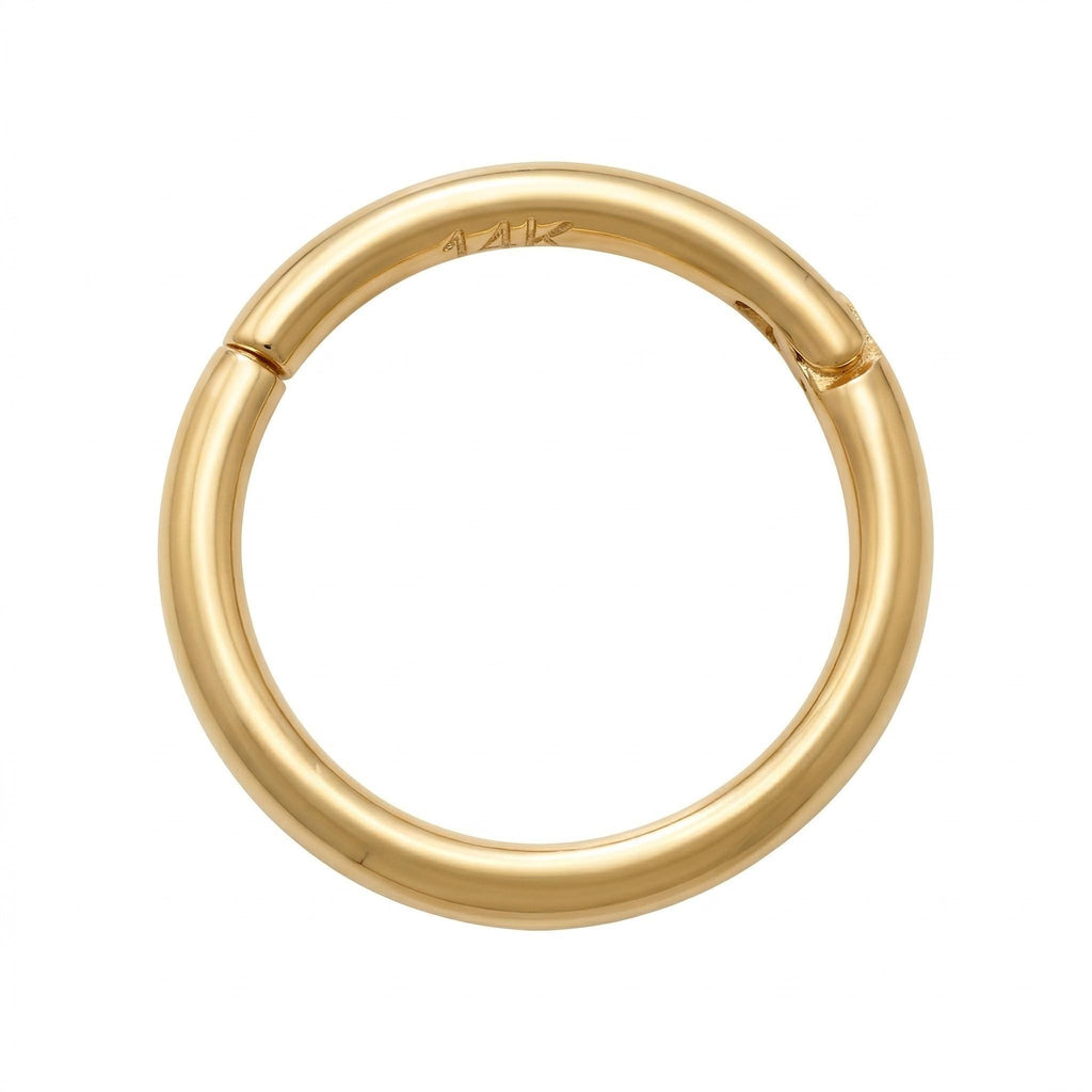 10K Solid Gold Clicker Hoop - Yellow gold, Solid gold, 10k