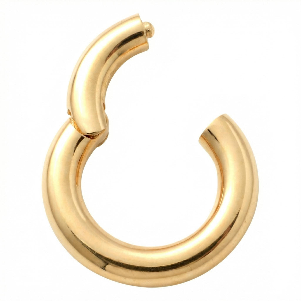 10K Solid Gold Clicker Hoop - Yellow gold, Solid gold, 10k