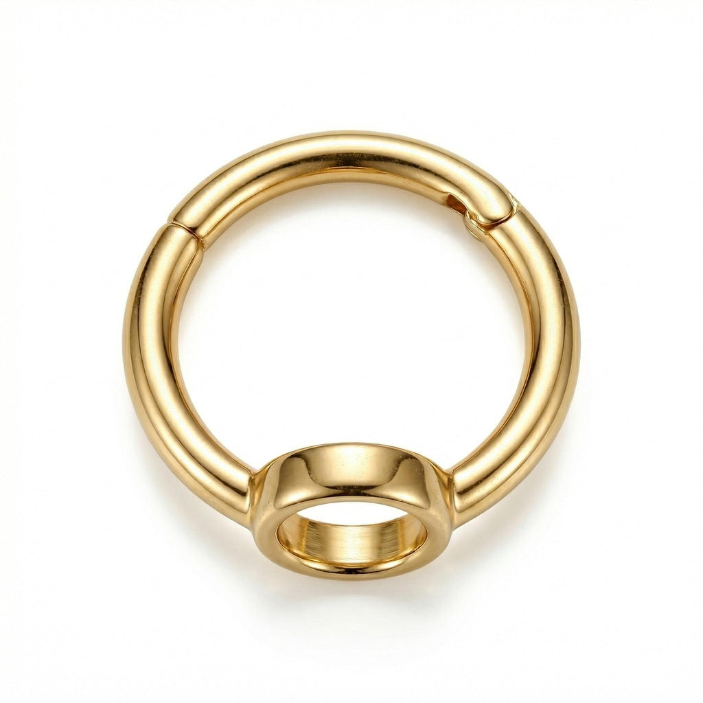 10K Solid Gold Clicker Helix Hoop - Yellow gold, Solid gold, 10k