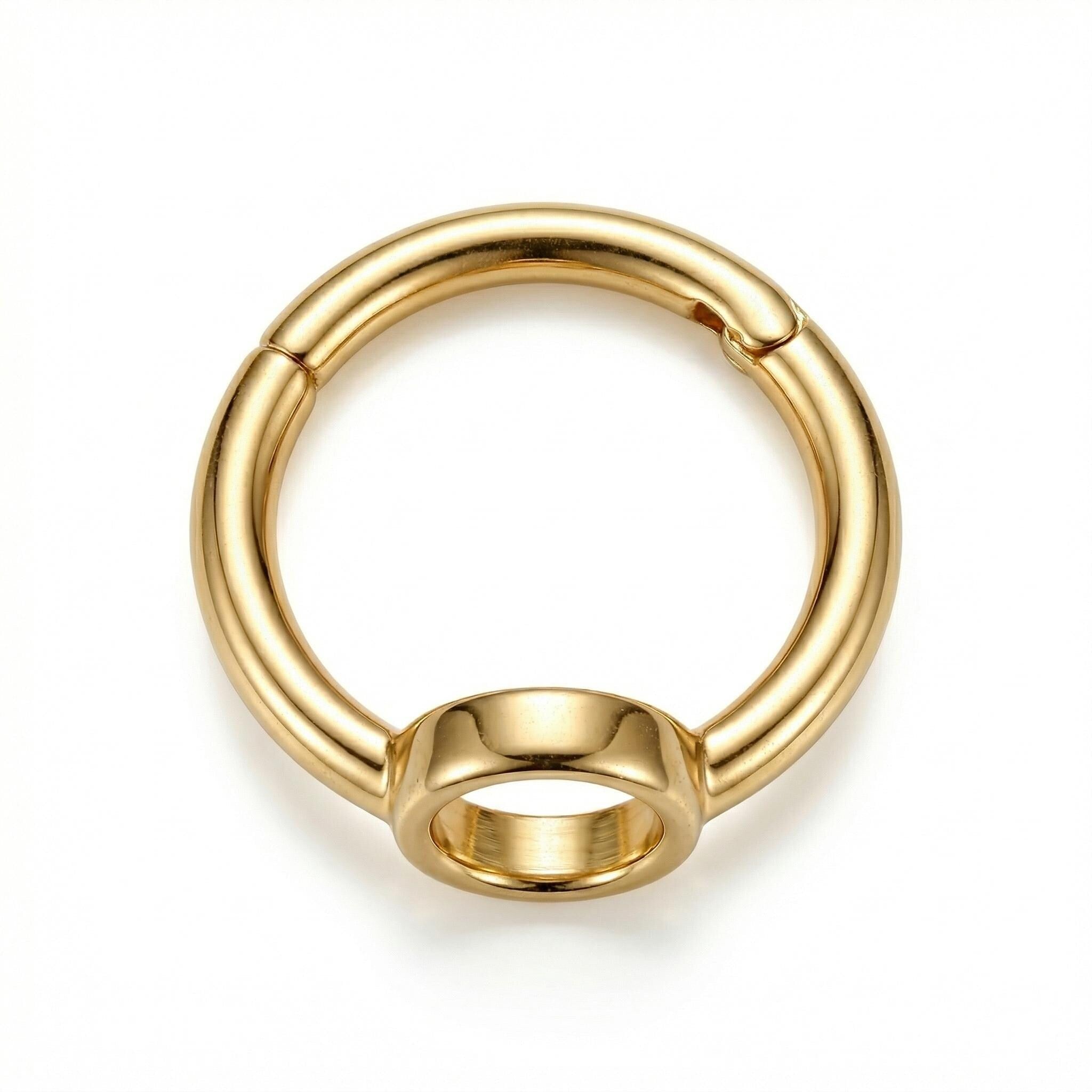 10K Solid Gold Clicker Helix Hoop - Yellow gold, Solid gold, 10k