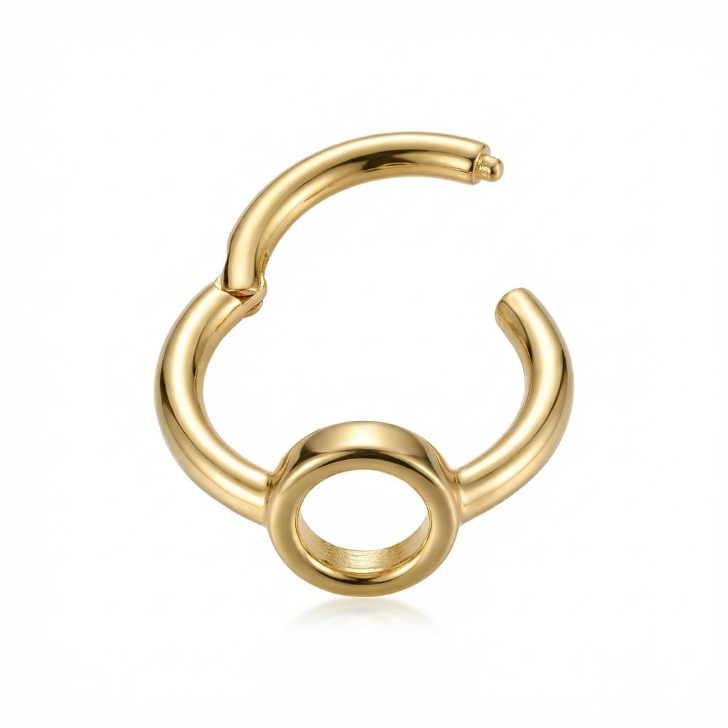 10K Solid Gold Clicker Helix Hoop - Yellow gold, Solid gold, 10k