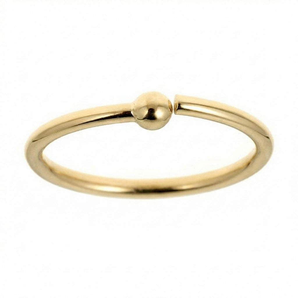 14K Solid Gold Nose Hoop - Yellow gold, Solid gold, 14k