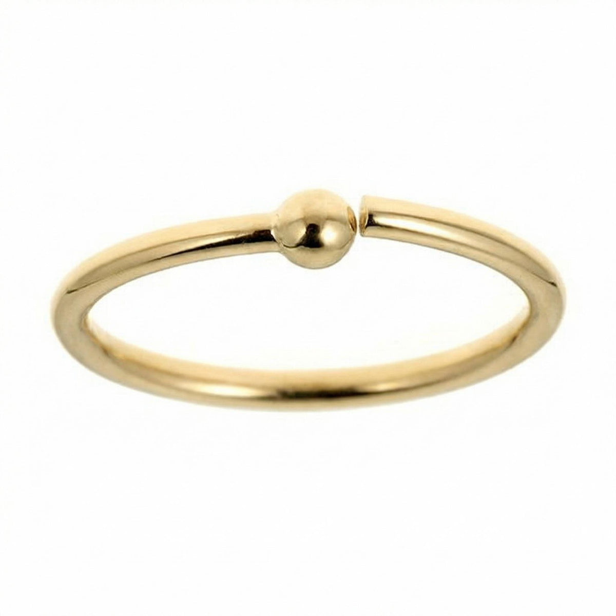 14K Solid Gold Nose Hoop - Yellow gold, Solid gold, 14k