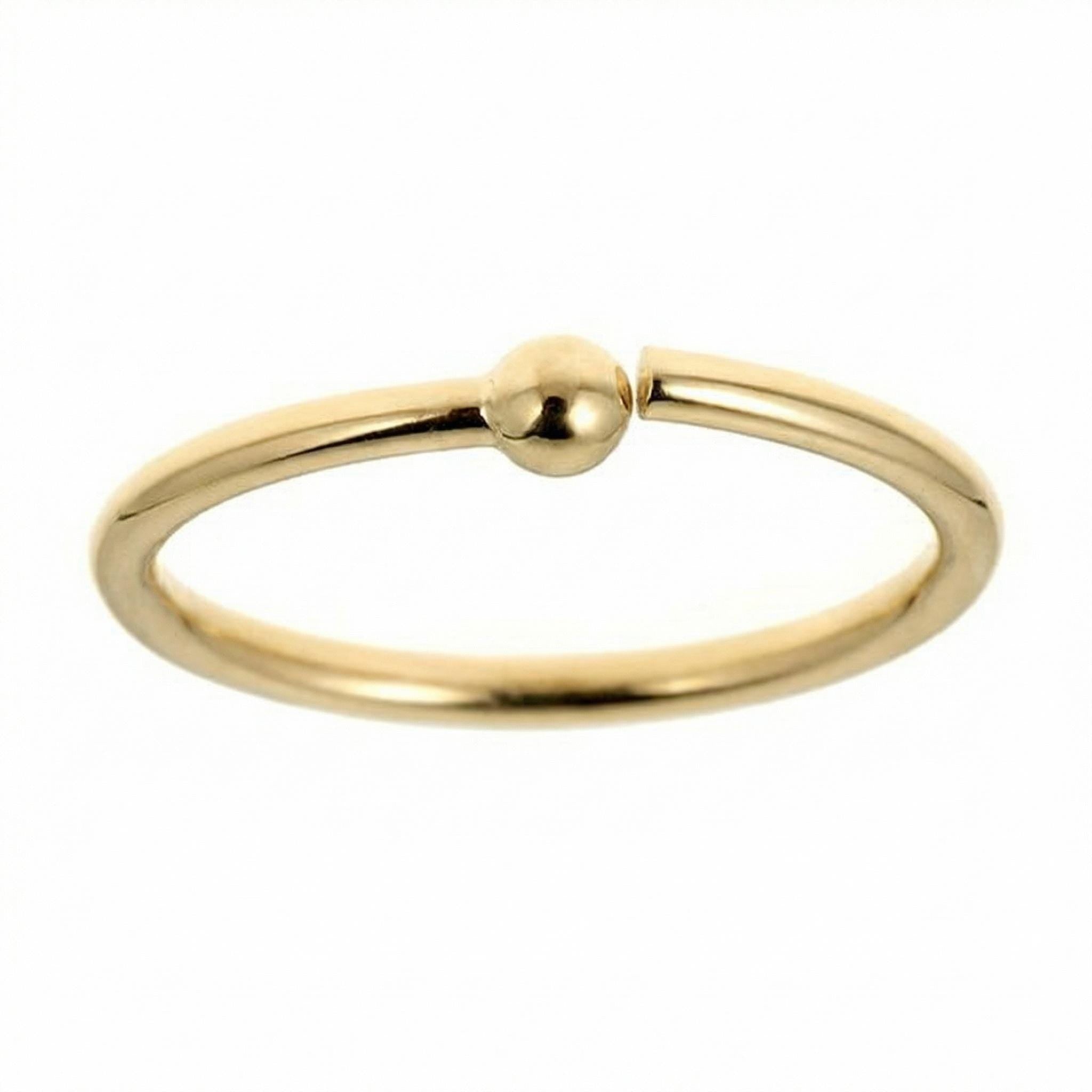 14K Solid Gold Nose Hoop - Yellow gold, Solid gold, 14k