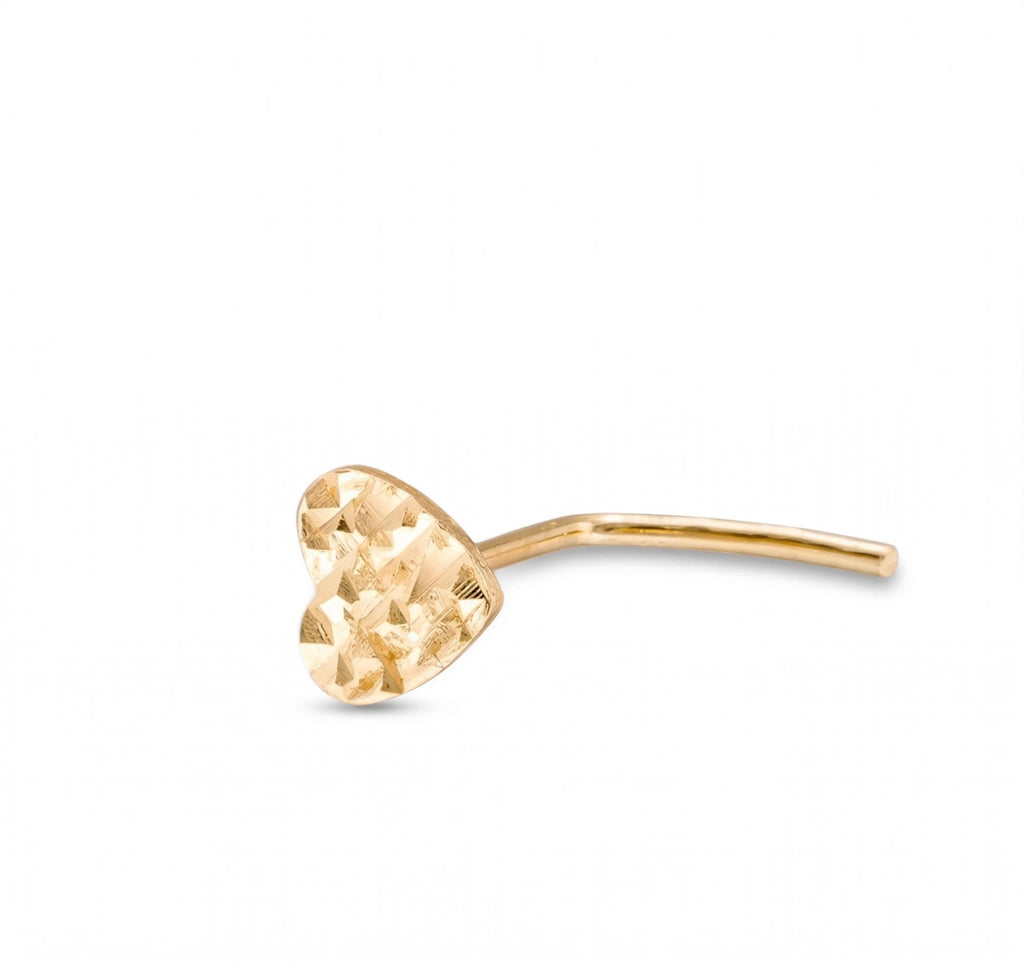 14K Solid Gold Nose Stud - Yellow gold, Solid gold, 14k
