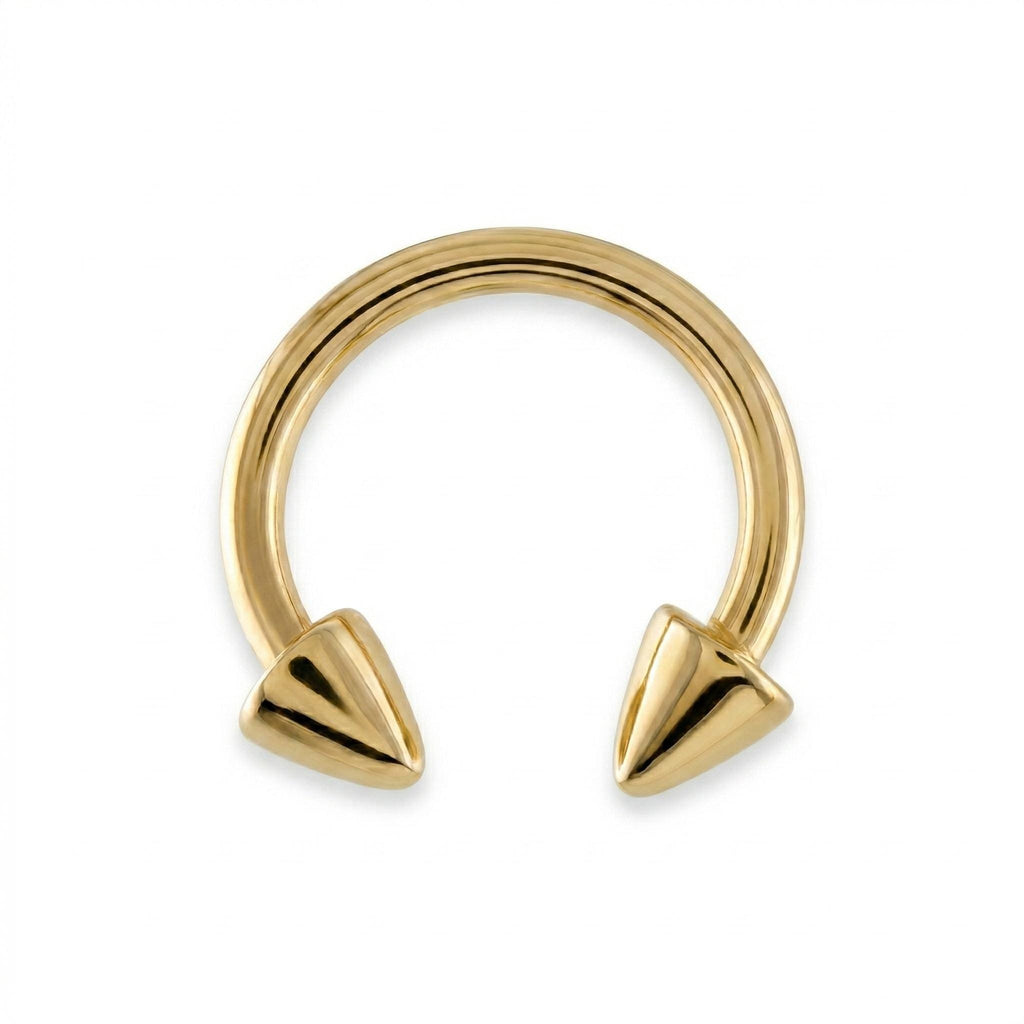 14K Solid Gold Horseshoe Septum Ring - Yellow gold, Solid gold, 14k