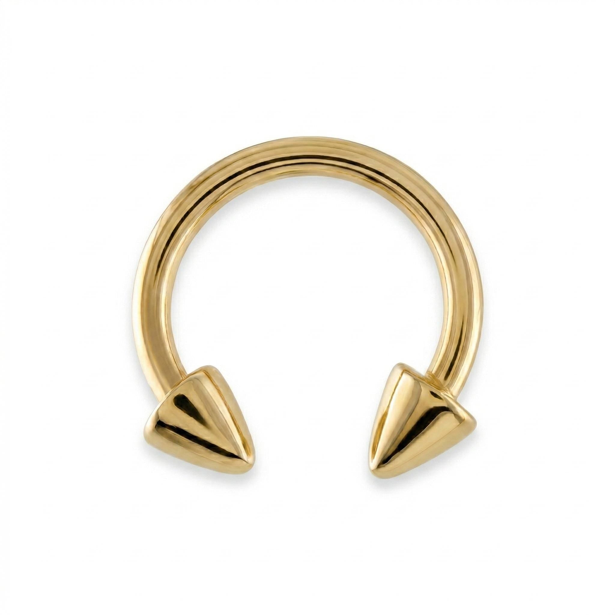 14K Solid Gold Horseshoe Septum Ring - Yellow gold, Solid gold, 14k