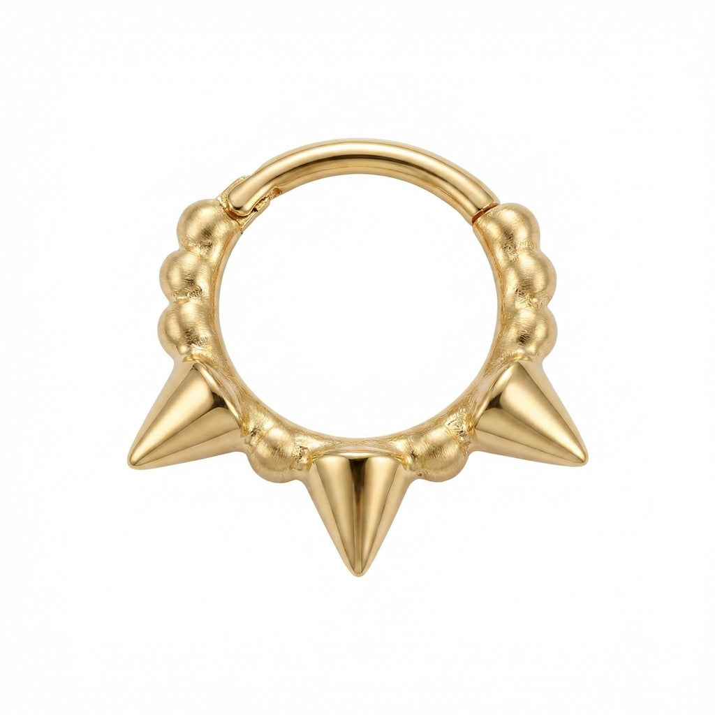 14K Solid Gold Clicker Hoop - Yellow gold, Solid gold, 14k