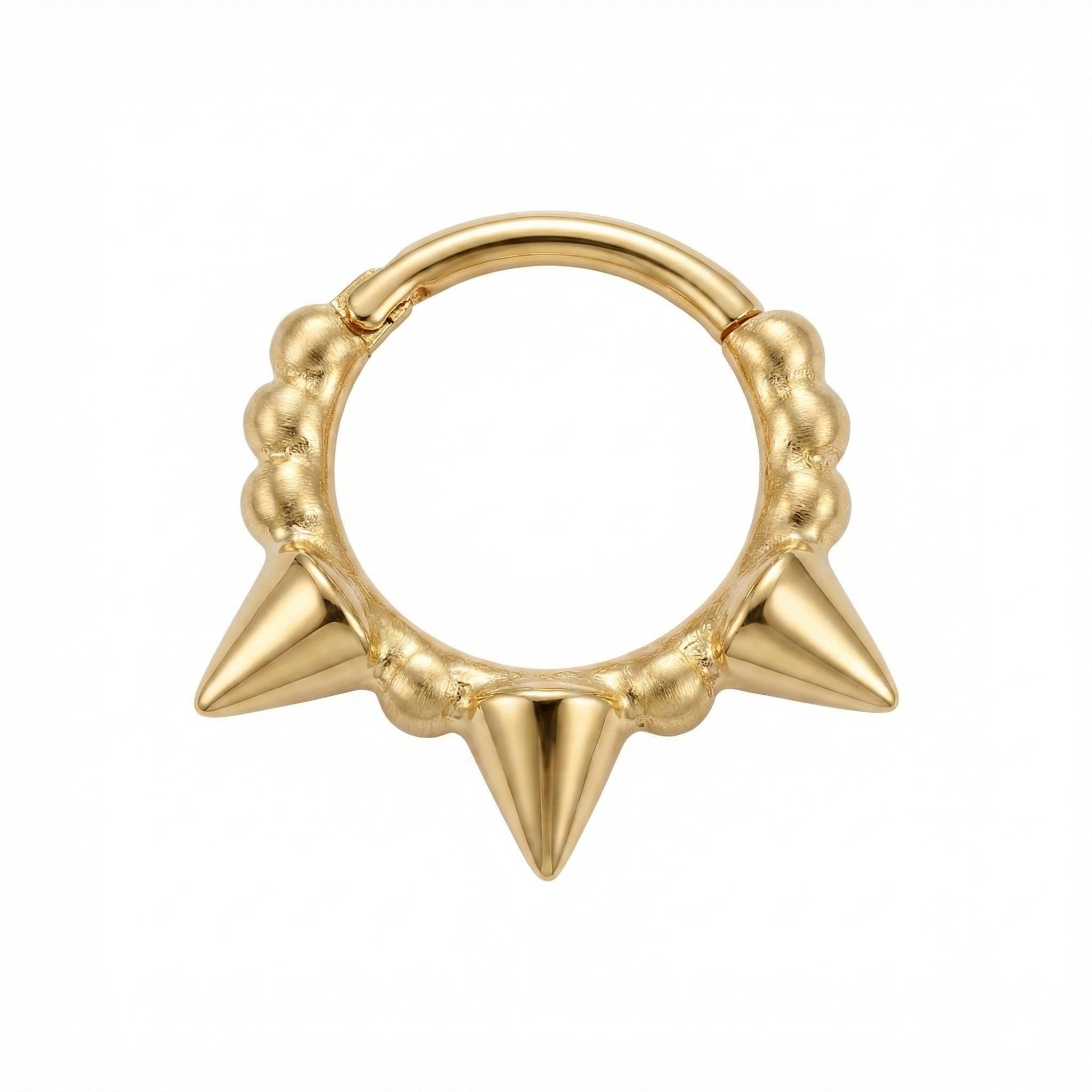 14K Solid Gold Clicker Hoop - Yellow gold, Solid gold, 14k