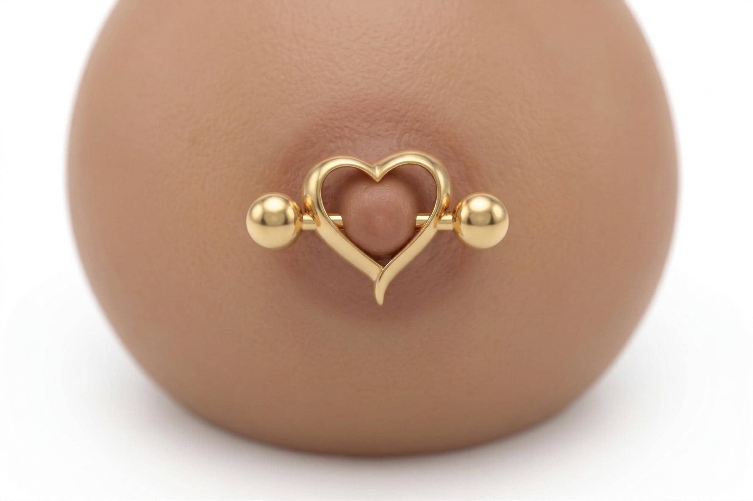 14K Solid Gold Nipple Ring - Gold, Solid gold, 14k