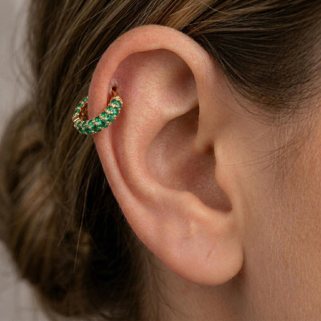 14K Solid Gold 18G Clicker Cartilage - Yellow gold, Solid gold, 10k