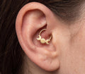 10K Solid Gold Triple Moon Daith Ring - Yellow gold, Solid gold, 10k