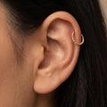 14K Solid Gold Rope Clicker Hoop - Yellow gold, Solid gold, 14k