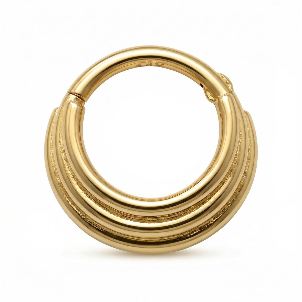 10K Solid Gold Clicker Hoop - Yellow gold, Solid gold, 10k