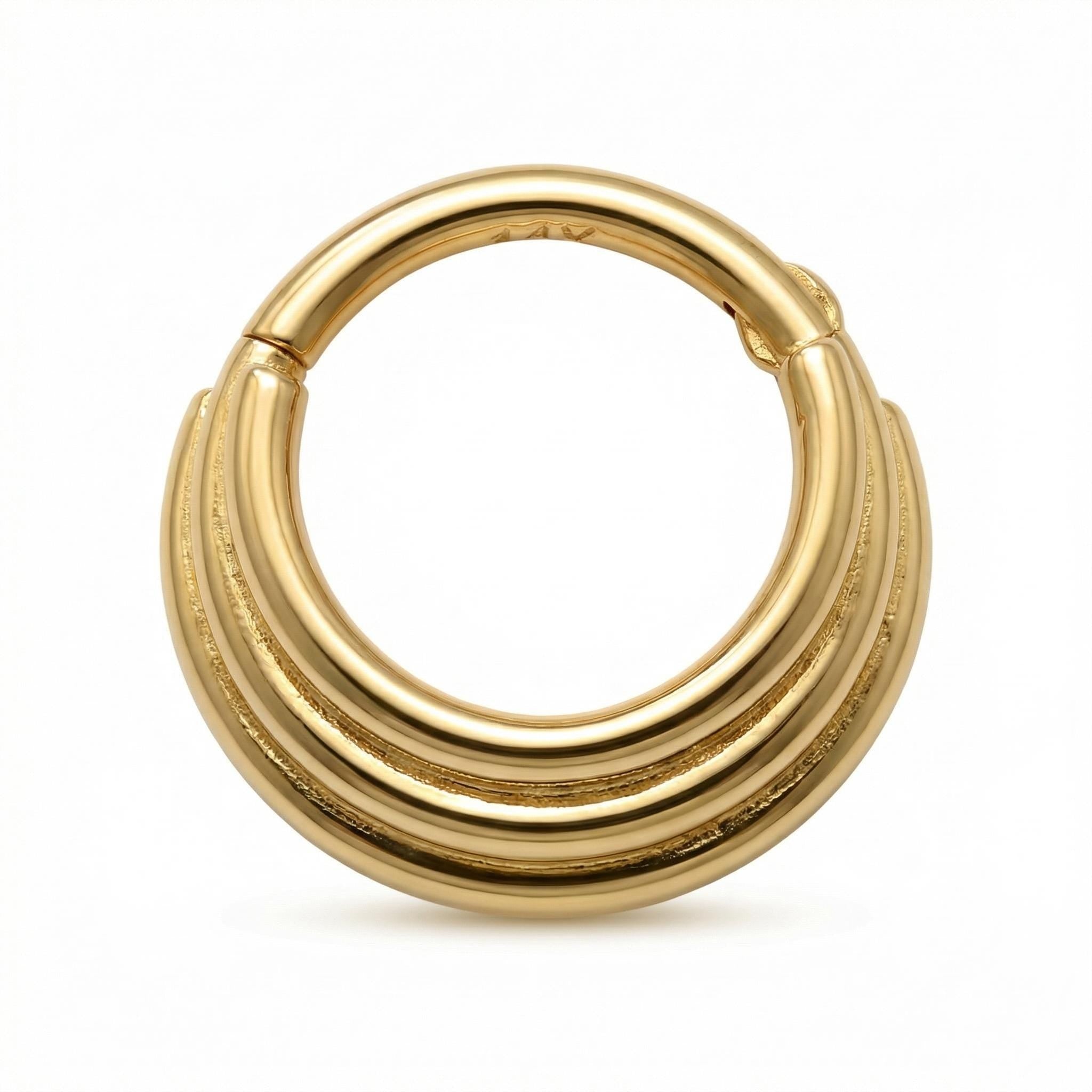 10K Solid Gold Clicker Hoop - Yellow gold, Solid gold, 10k