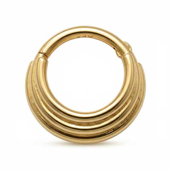 10K Solid Gold Clicker Hoop - Yellow gold, Solid gold, 10k