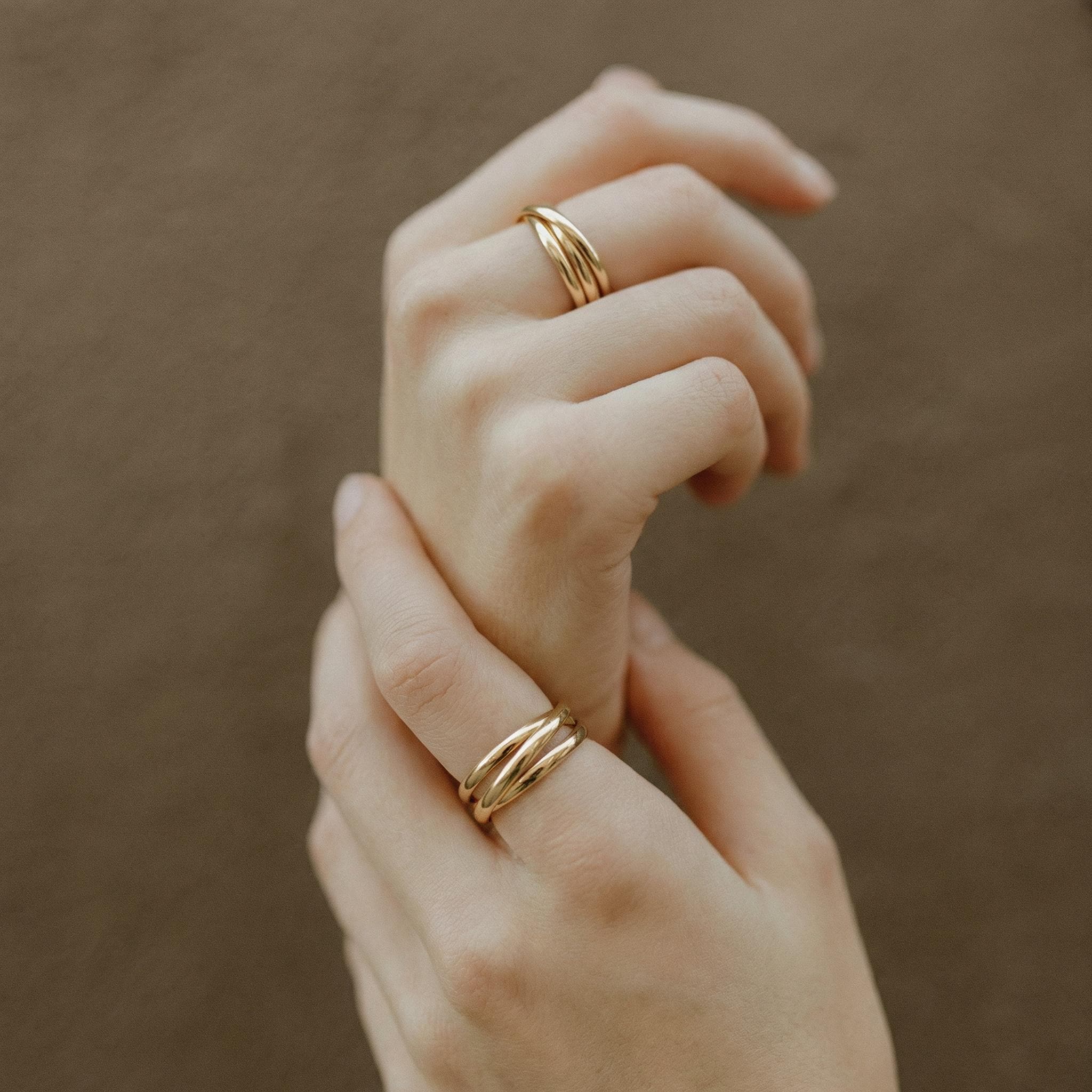 10K Solid Gold Stacking Ring - Yellow gold, Solid gold, 10k - 3
