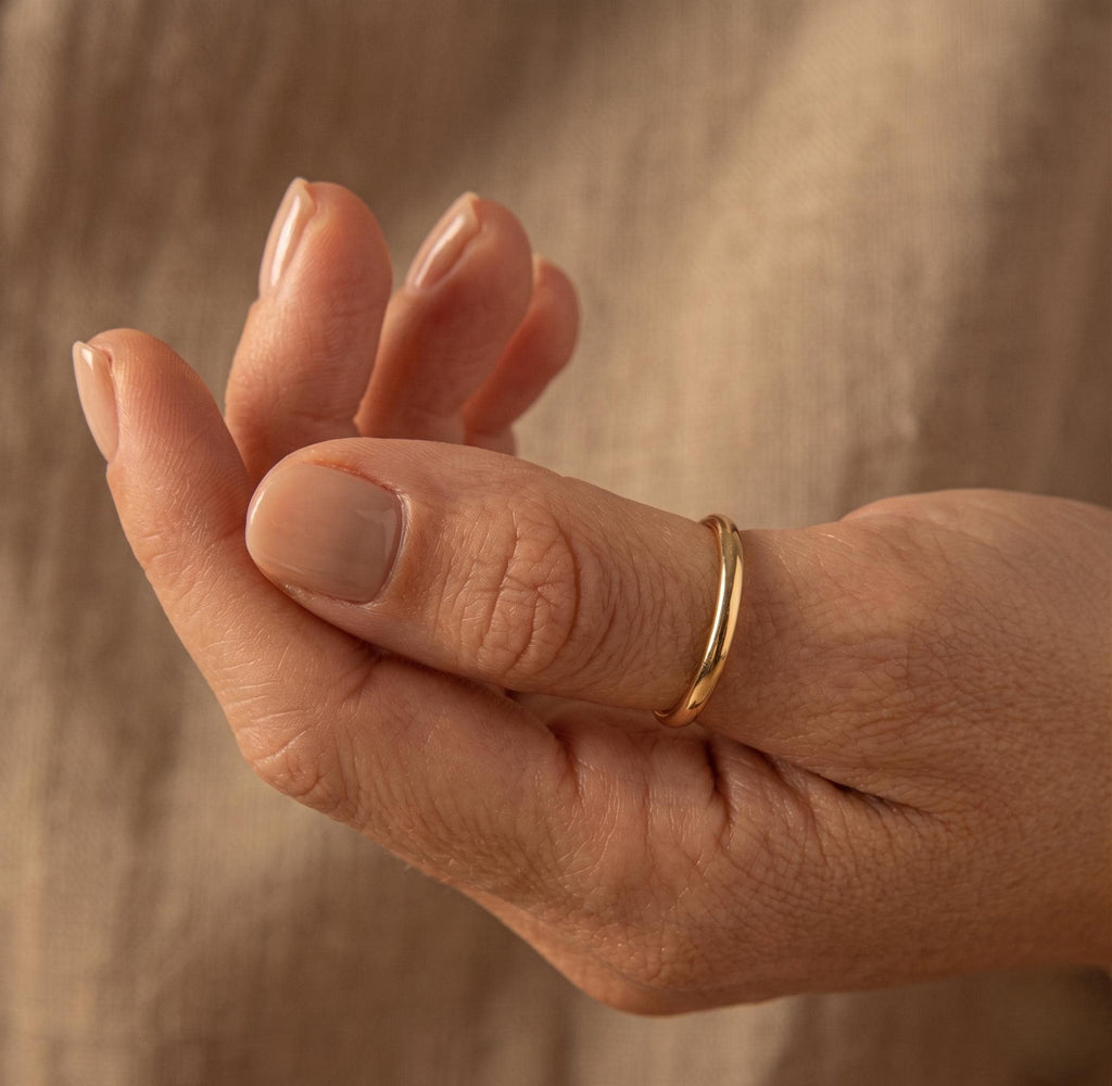 10K Solid Gold Band Ring - Yellow gold, Solid gold, 10k