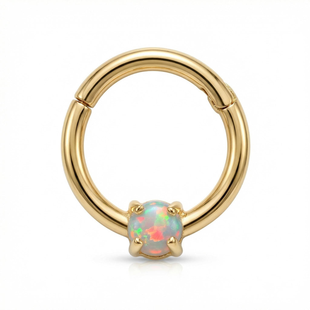 10K Solid Gold Opal Daith Ring - Opal, Yellow gold, Solid gold