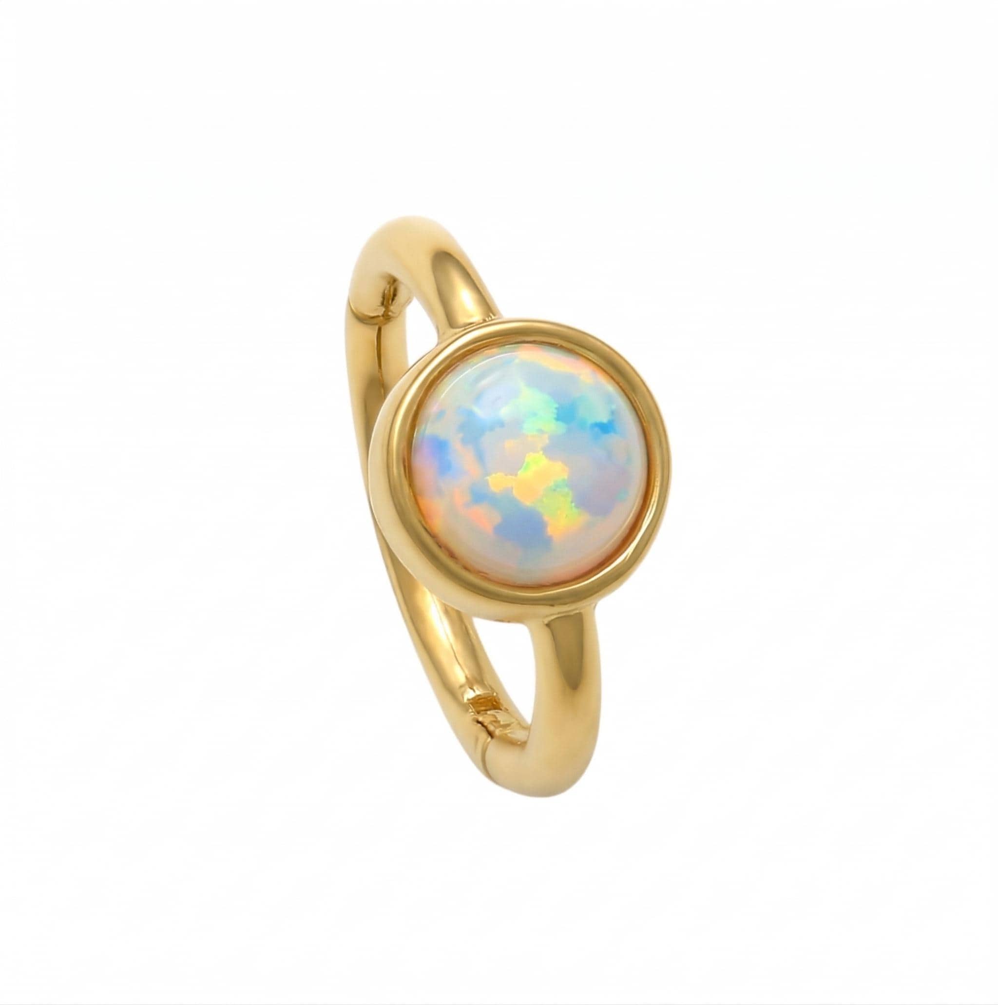 10K Solid Gold Opal Helix Ring - Opal, Yellow gold, Solid gold