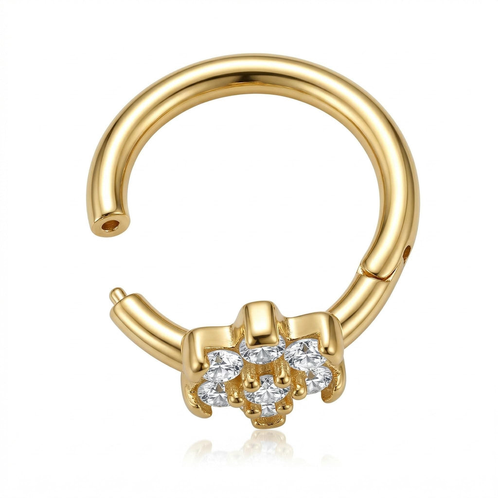 10K Solid Gold CZ Helix Ring - Cubic zirconia, Yellow gold, Solid gold
