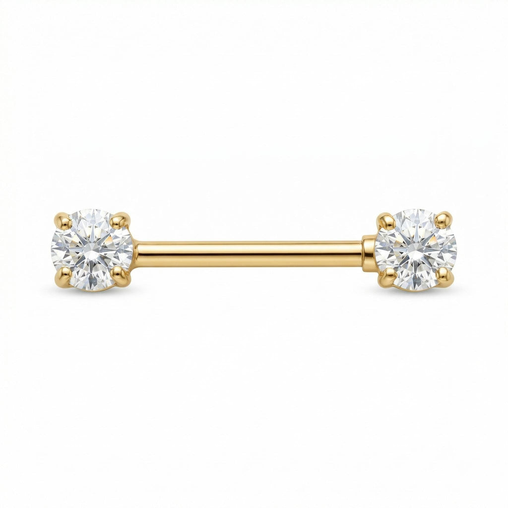 14K Solid Gold Nipple Ring - Gold, Solid gold, 14k