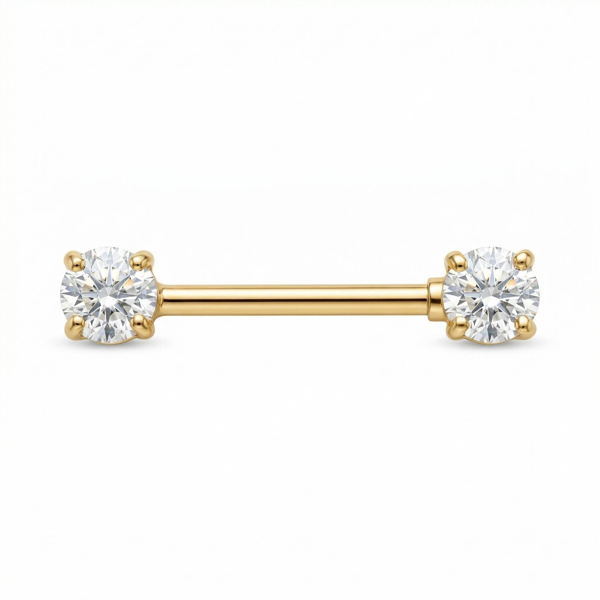 14K Solid Gold Nipple Ring - Gold, Solid gold, 14k