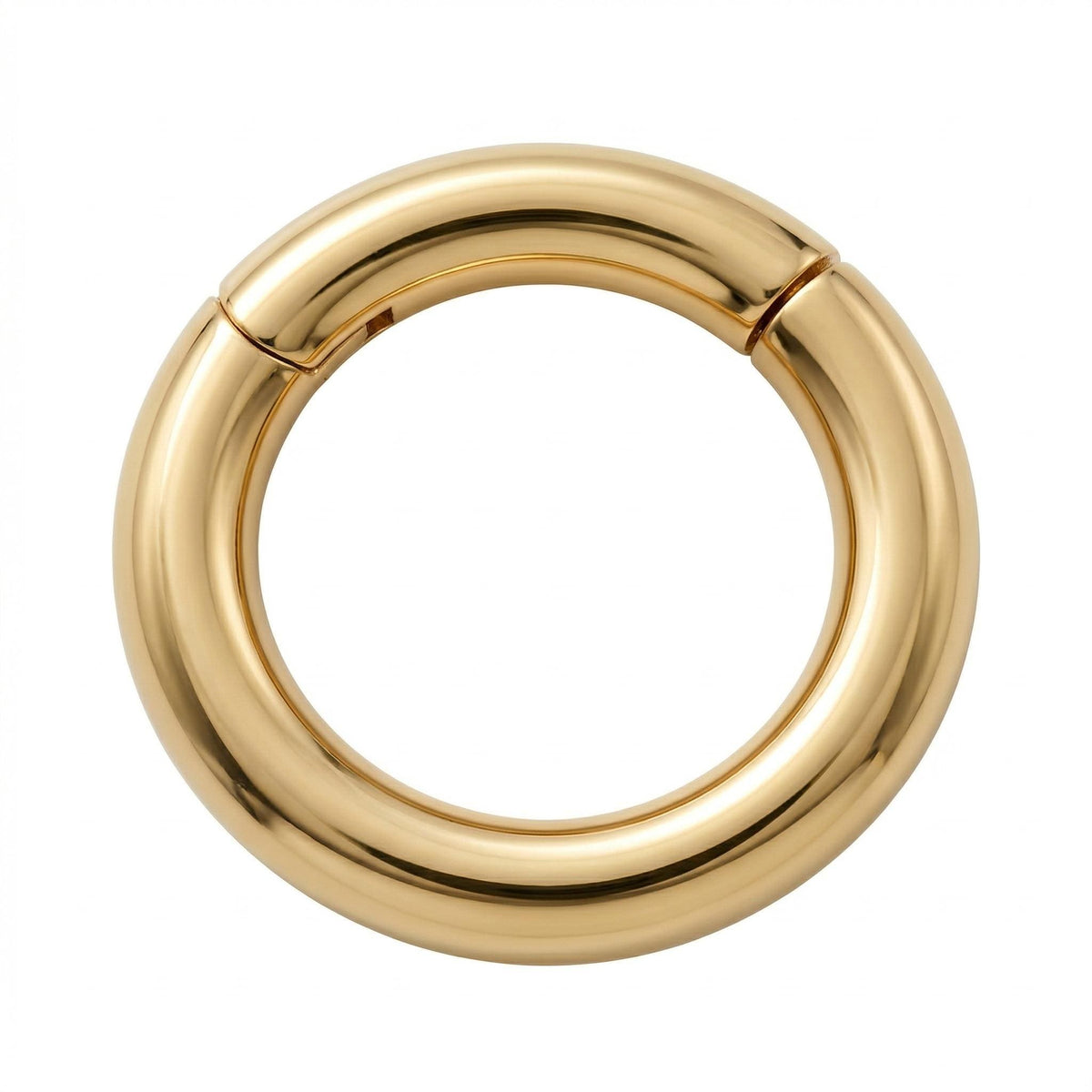 14K Solid Gold Clicker Hoop - Yellow gold, Solid gold, 14k