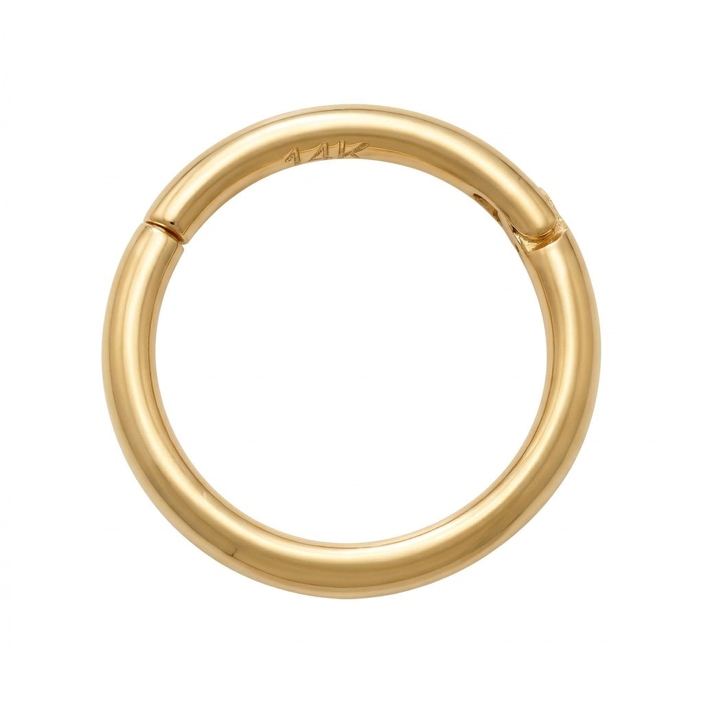 14K Solid Gold Clicker Hoop - Yellow gold, Solid gold, 14k