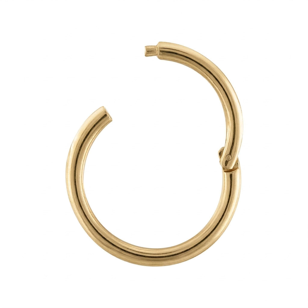 10K Solid Gold Clicker Hoop - Yellow gold, Solid gold, 10k