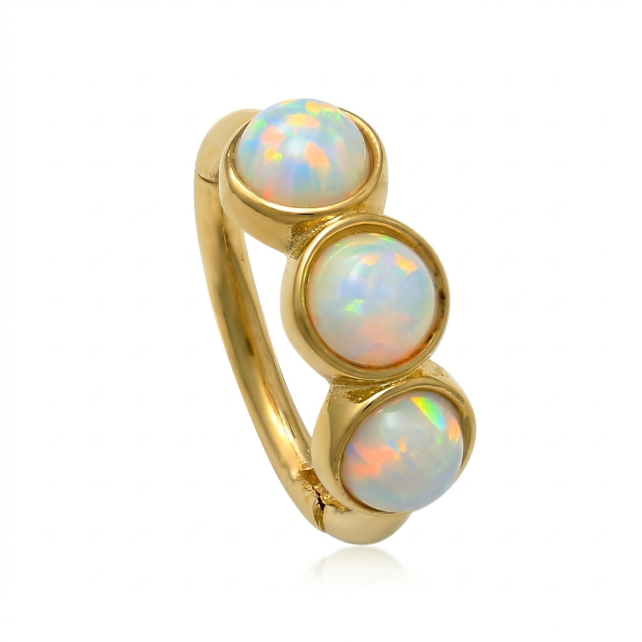 10K Solid Gold Opal Septum Ring - Opal, Yellow gold, Solid gold