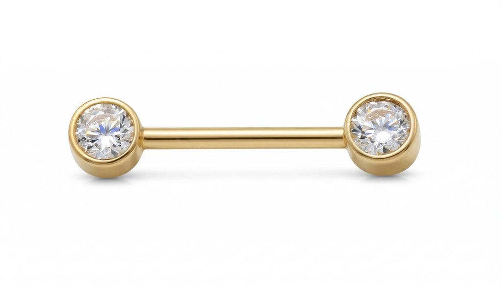 14K Solid Gold Nipple Ring - Gold, Solid gold, 14k