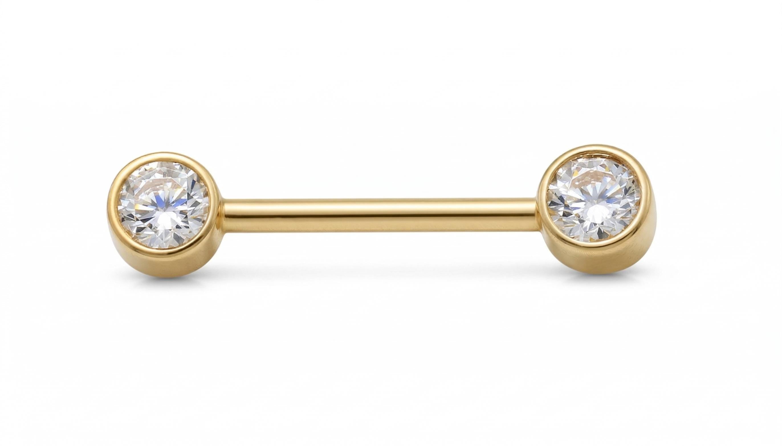 14K Solid Gold Nipple Ring - Gold, Solid gold, 14k