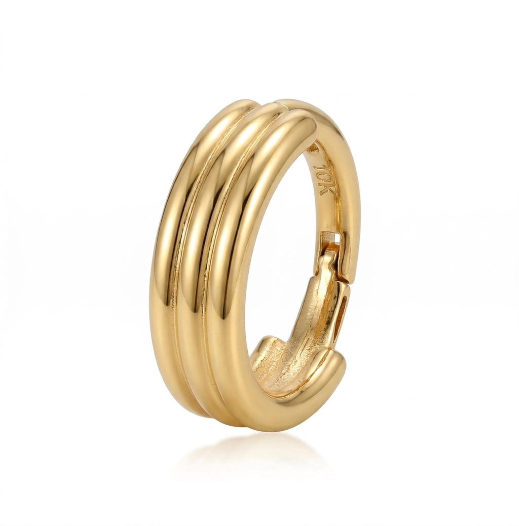 10K Solid Gold Thick Clicker Hoop - Yellow gold, Solid gold, 10k