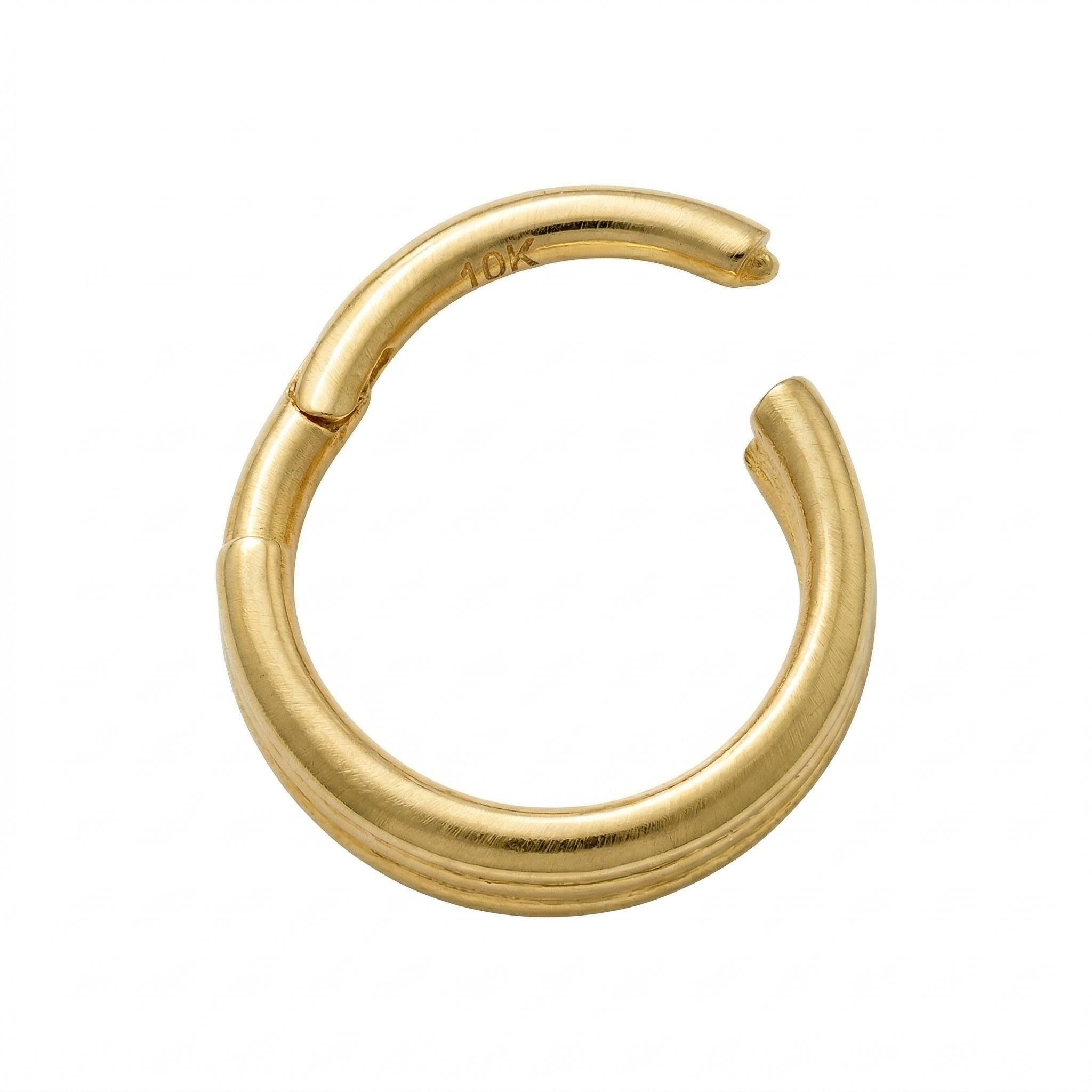10K Solid Gold Thick Clicker Hoop - Yellow gold, Solid gold, 10k