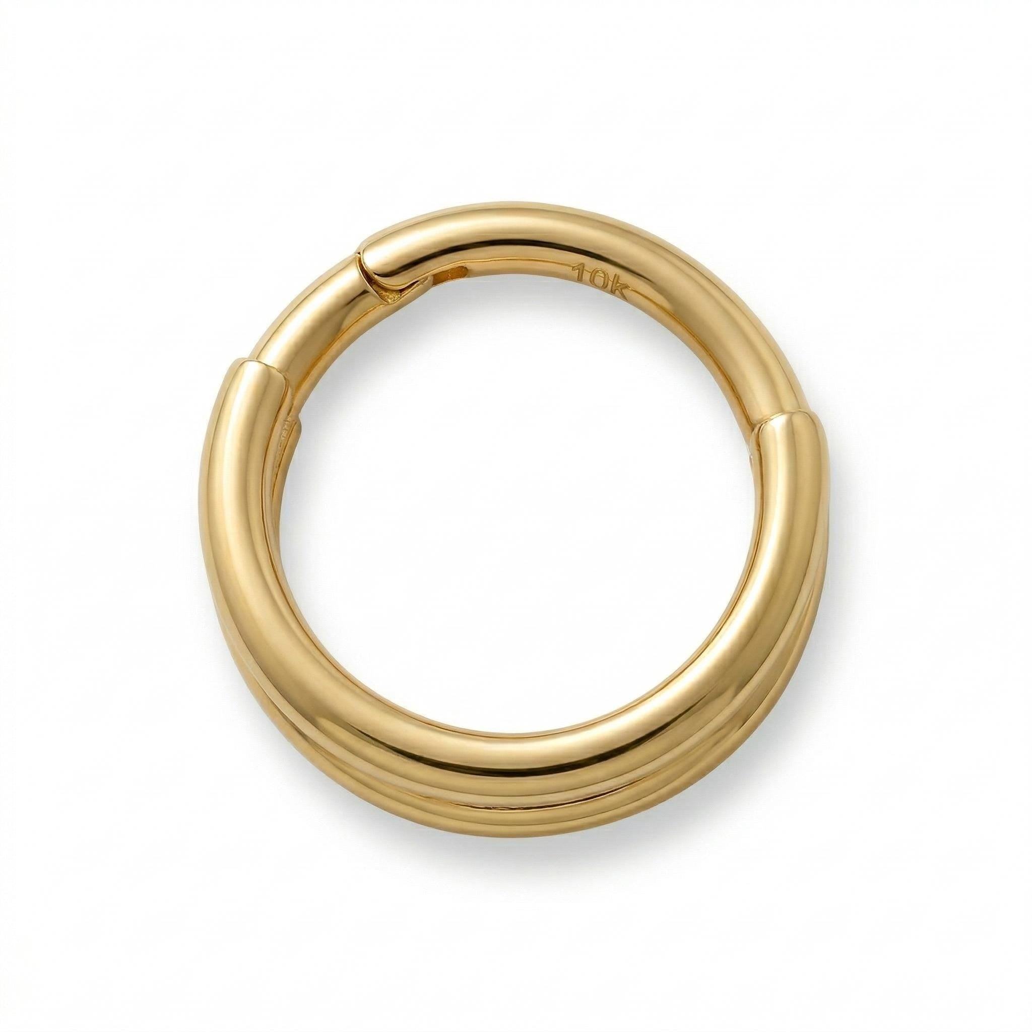 10K Solid Gold Thick Clicker Hoop - Yellow gold, Solid gold, 10k