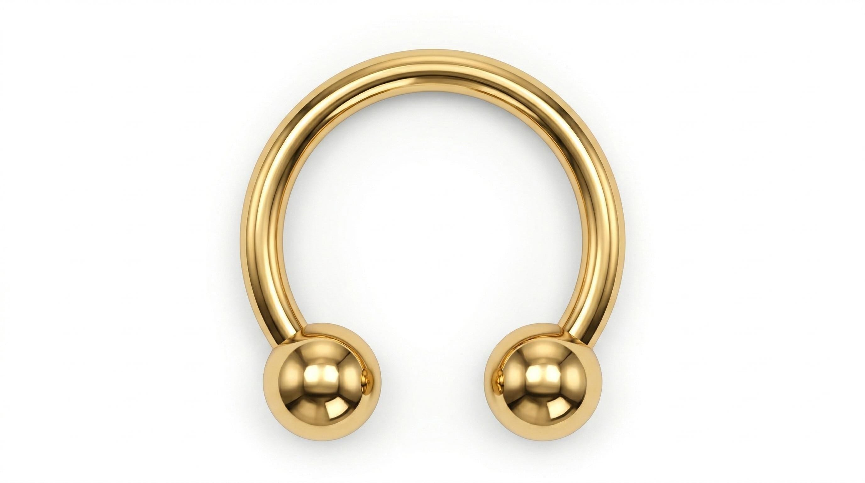 10K Solid Gold Horseshoe Septum Ring - Yellow gold, Solid gold, 10k