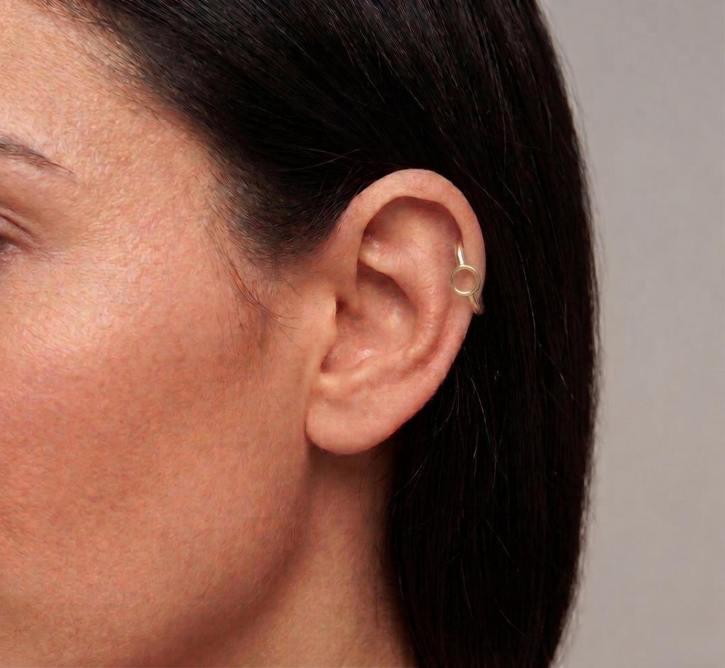 10K Solid Gold Clicker Helix Hoop - Yellow gold, Solid gold, 10k
