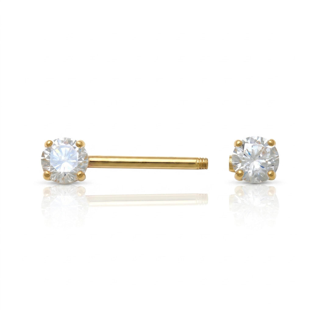 14K Solid Gold Nipple Ring - Gold, Solid gold, 14k