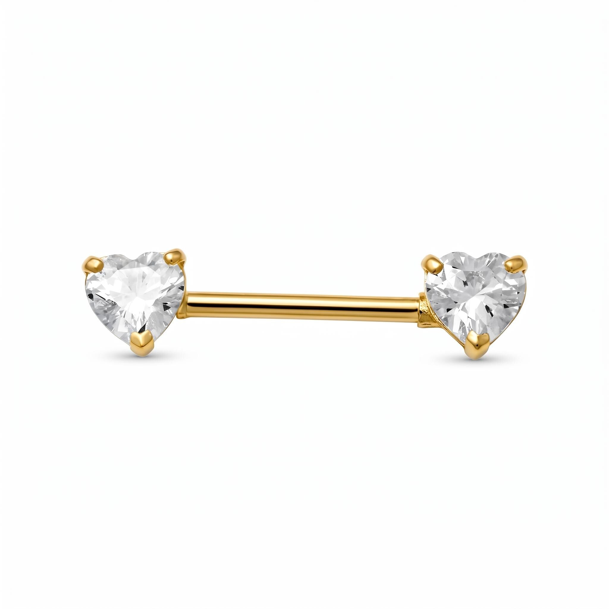 14K Solid Gold Nipple Ring - Gold, Solid gold, 14k