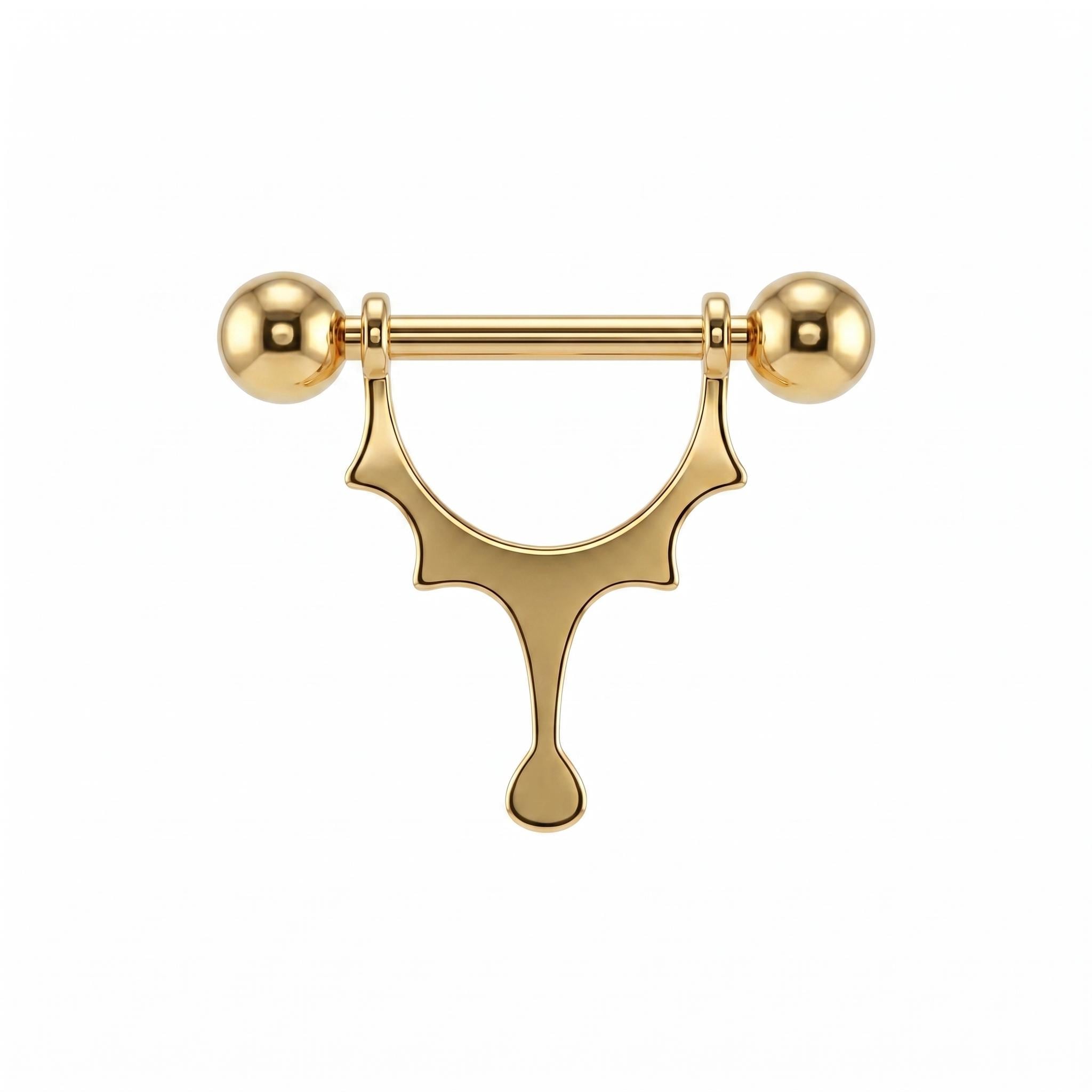 14K Solid Gold Nipple Ring - Gold, Solid gold, 14k