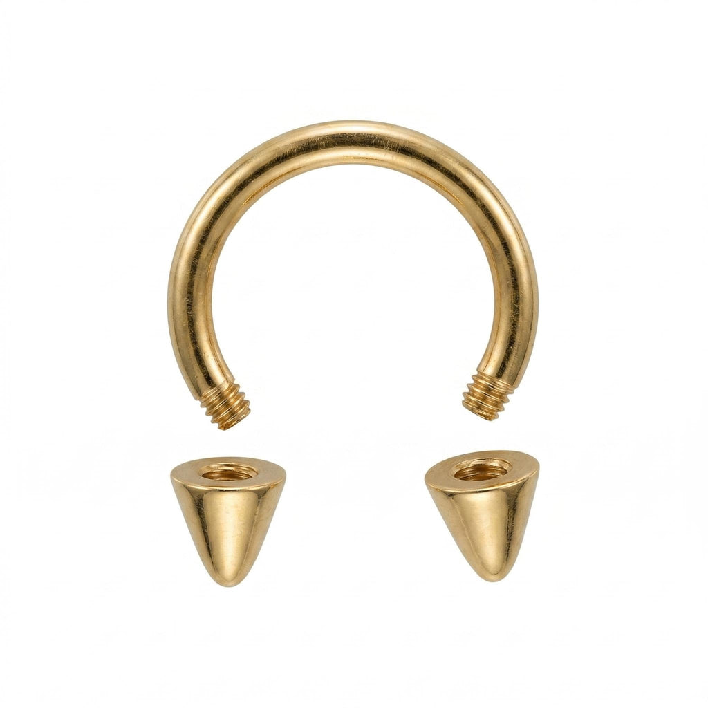 14K Solid Gold Horseshoe Septum Ring - Yellow gold, Solid gold, 14k