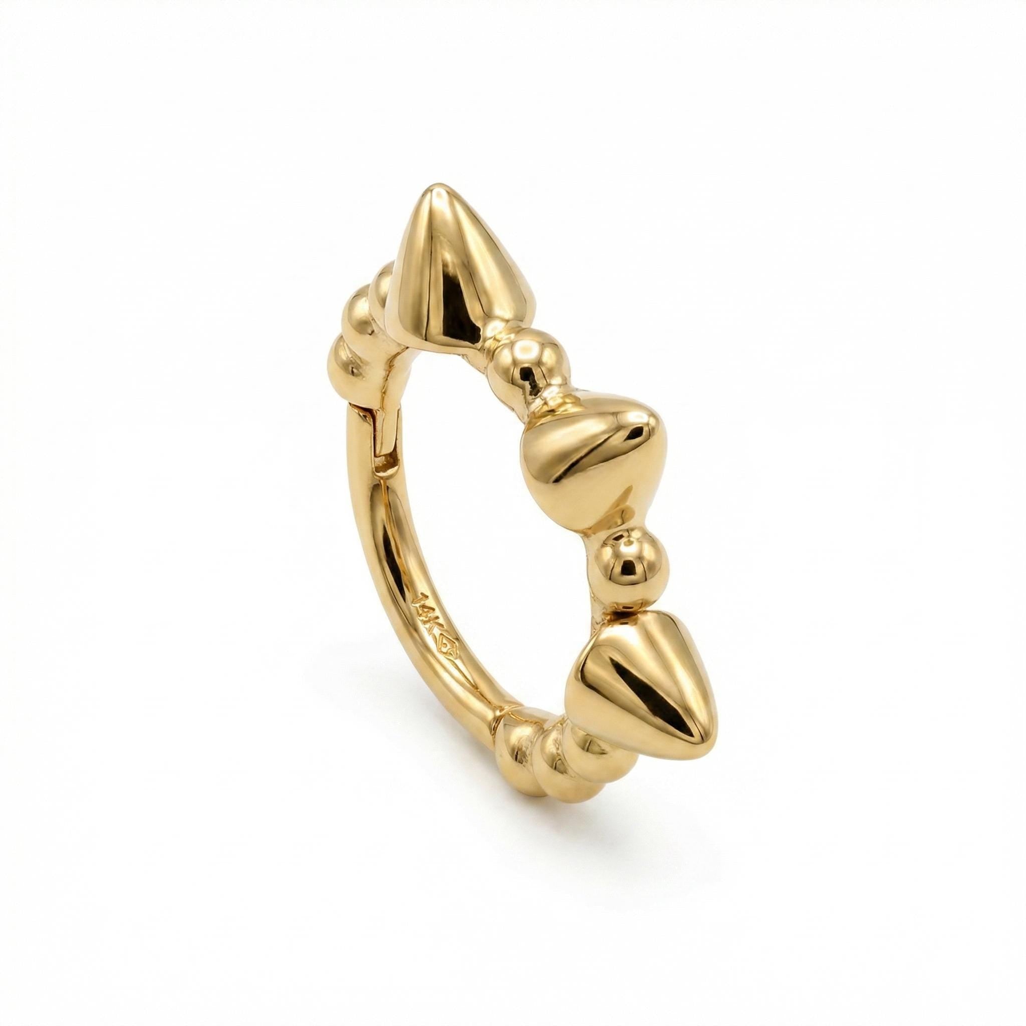 14K Solid Gold Clicker Helix Hoop - Yellow gold, Solid gold, 14k