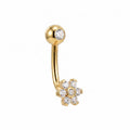 14K Solid Gold Christina Piercing J Bar - Yellow gold, Solid gold, 14k