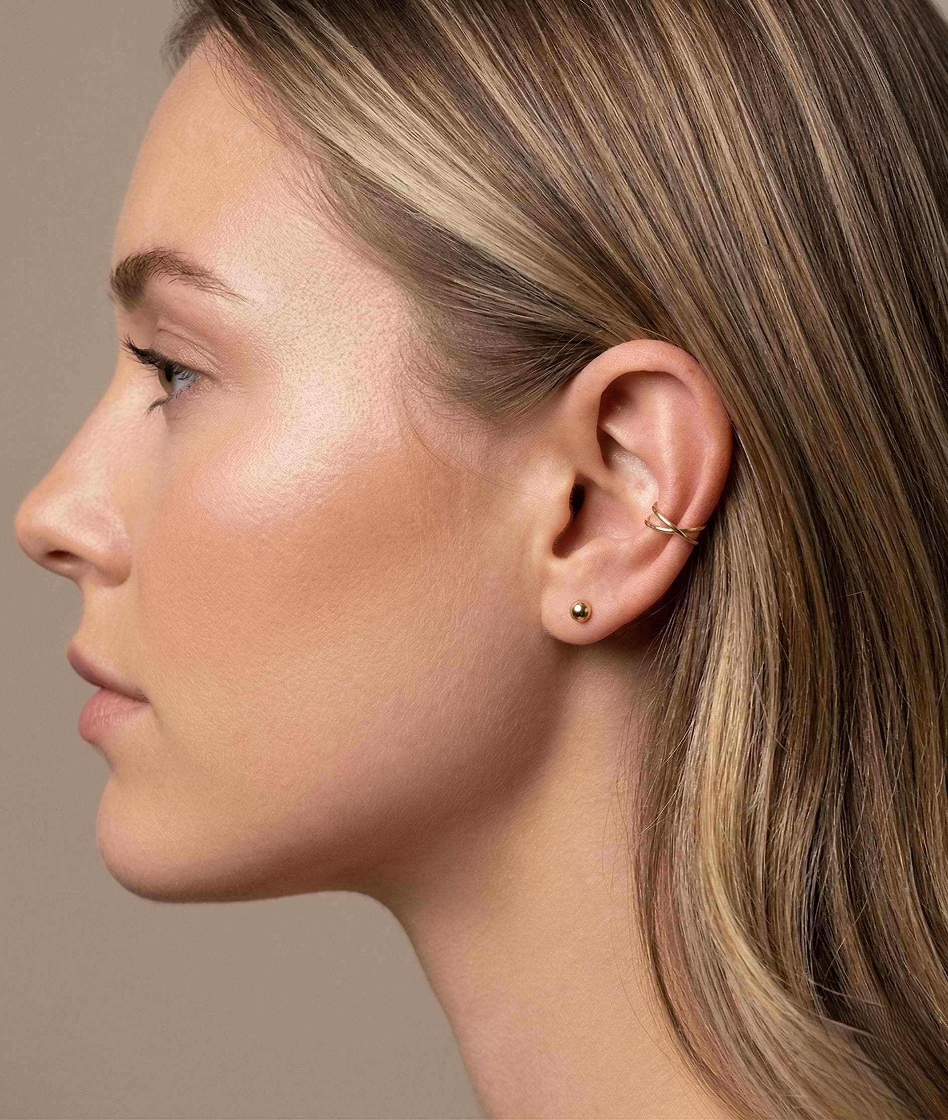 14K Solid Gold Ear Cuff - Yellow gold, Solid gold, 14k
