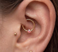 10K Solid Gold Opal Daith Ring - Opal, Yellow gold, Solid gold