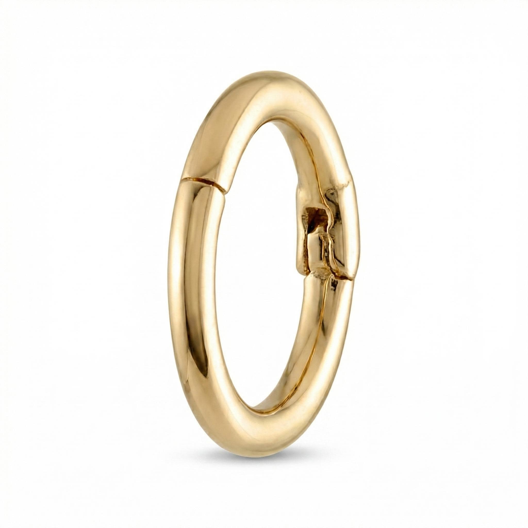 10K Solid Gold Clicker Hoop - Yellow gold, Solid gold, 10k
